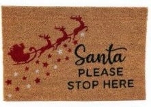 Santa Please Stop Here Doormat - 60cm x 40cm