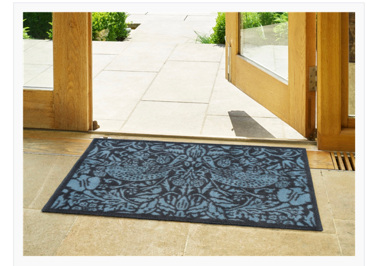 Turtle Mat Morris & Co Pure Strawberry Thief Blue - 60cm x 85cm (Medium)