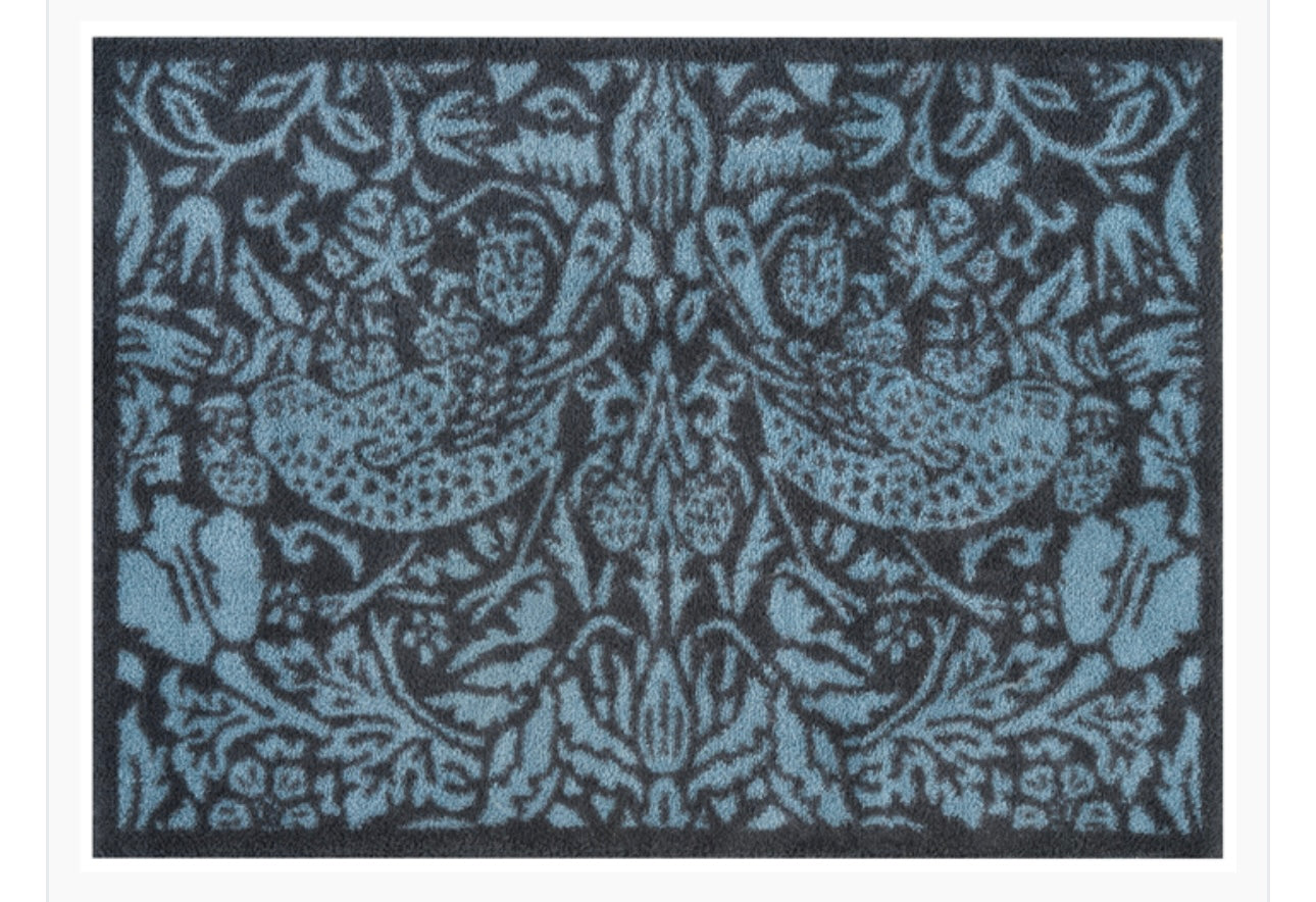 Turtle Mat Morris & Co Pure Strawberry Thief Blue - 60cm x 85cm (Medium)