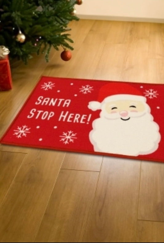 Santa Stop Here! Mat - 60cm x 40cm