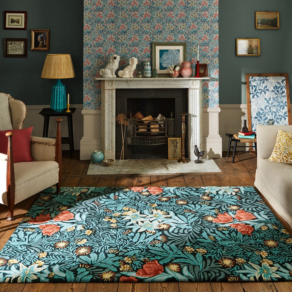 William Morris Bower Indigo Rug