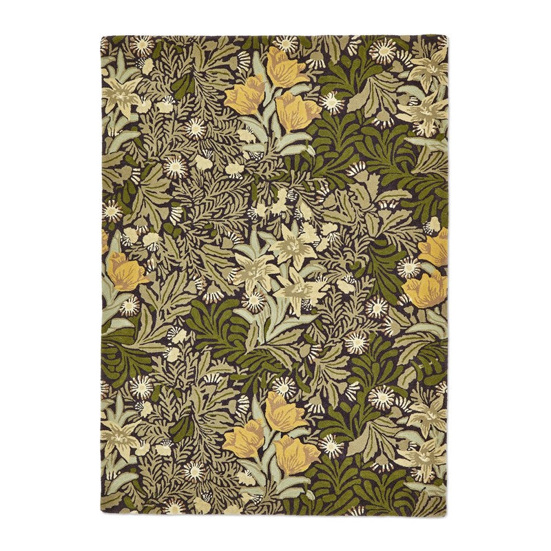 William Morris Bower Twining Vine Green Rug