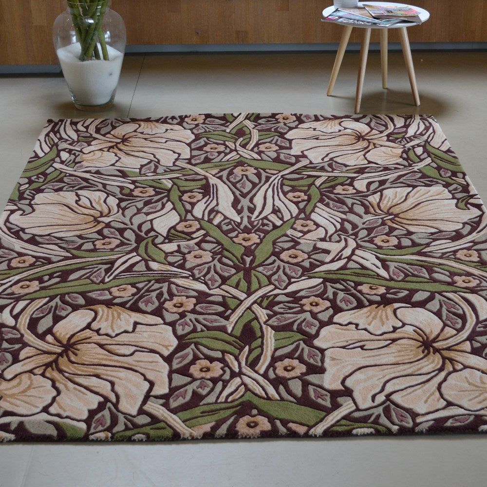 William Morris Pimpernel Aubergine Rug