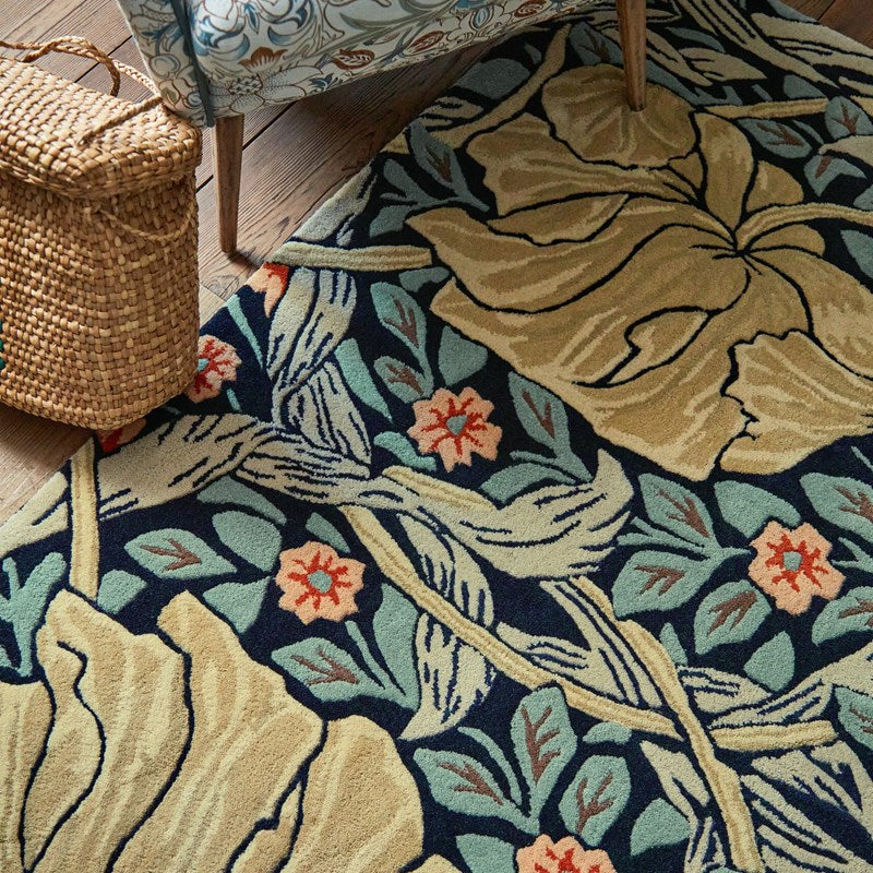 William Morris Pimpernel Indigo Rug