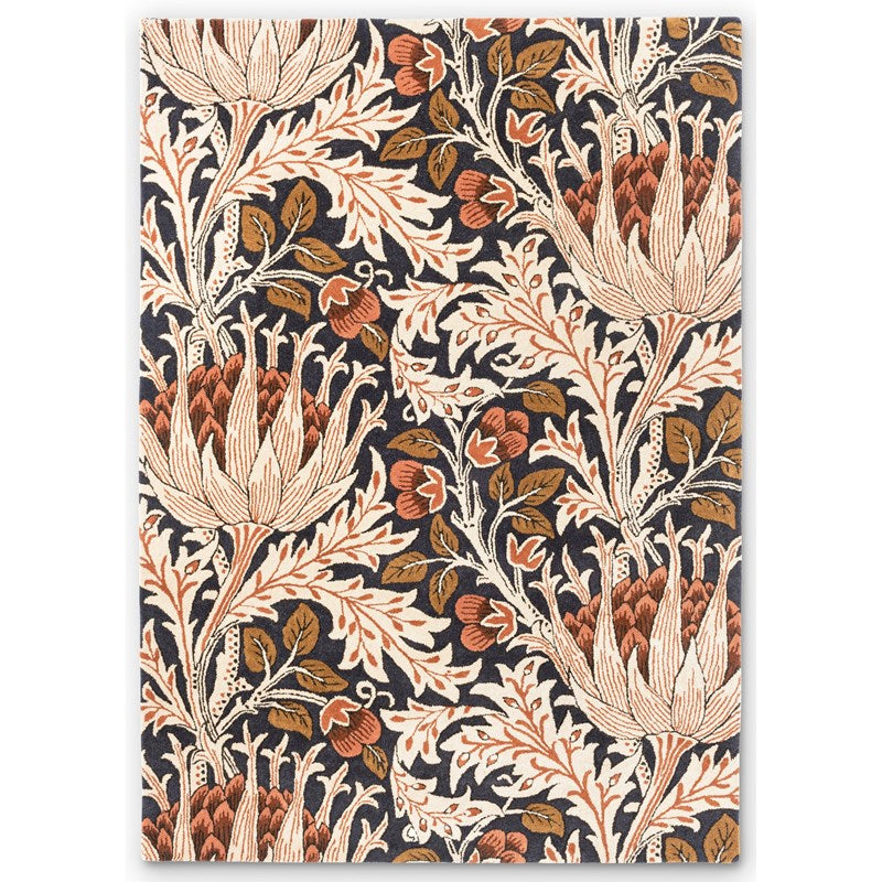 William Morris Artichoke Amber Charcoal Rug