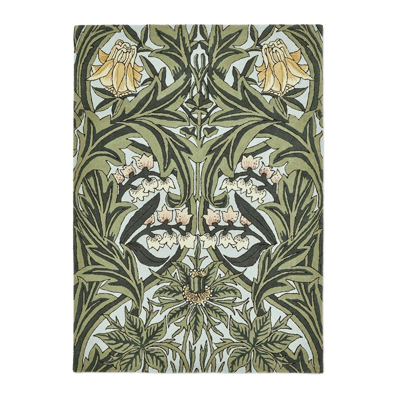 William Morris Bluebell Leafy Arbour Green Rug