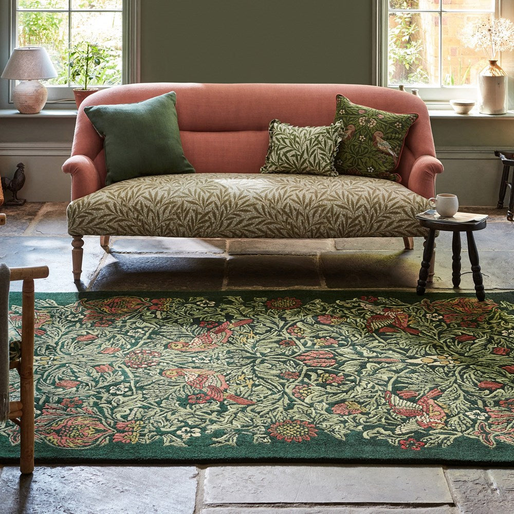 William Morris Bird Tump Green Rug