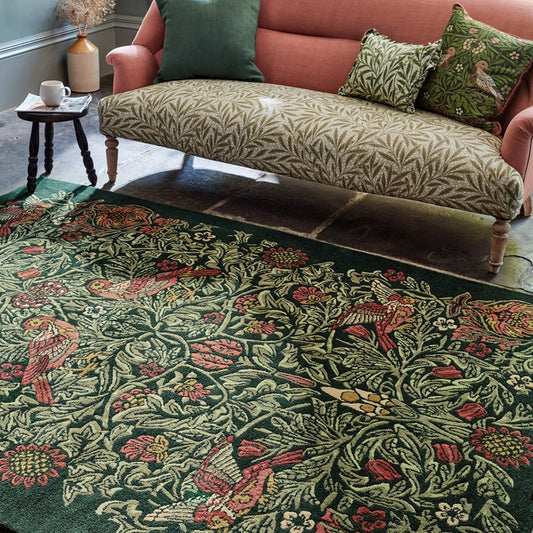 William Morris Bird Tump Green Rug