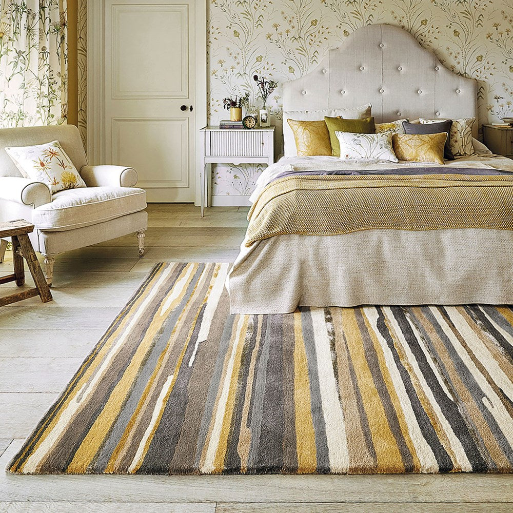 Sanderson Elsdon Modern Linden Mustard Yellow Rug