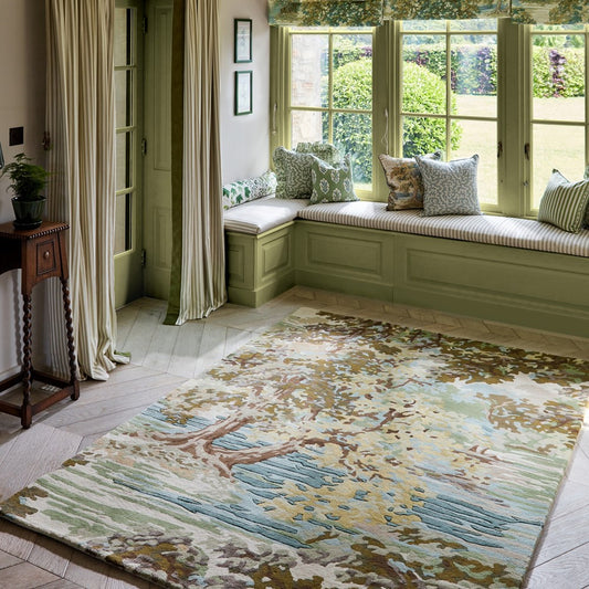 Sanderson Ancient Canopy Fawn Olive Green Rug