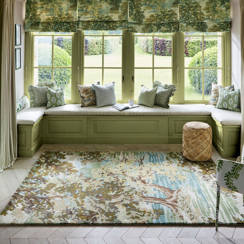 Sanderson Ancient Canopy Fawn Olive Green Rug