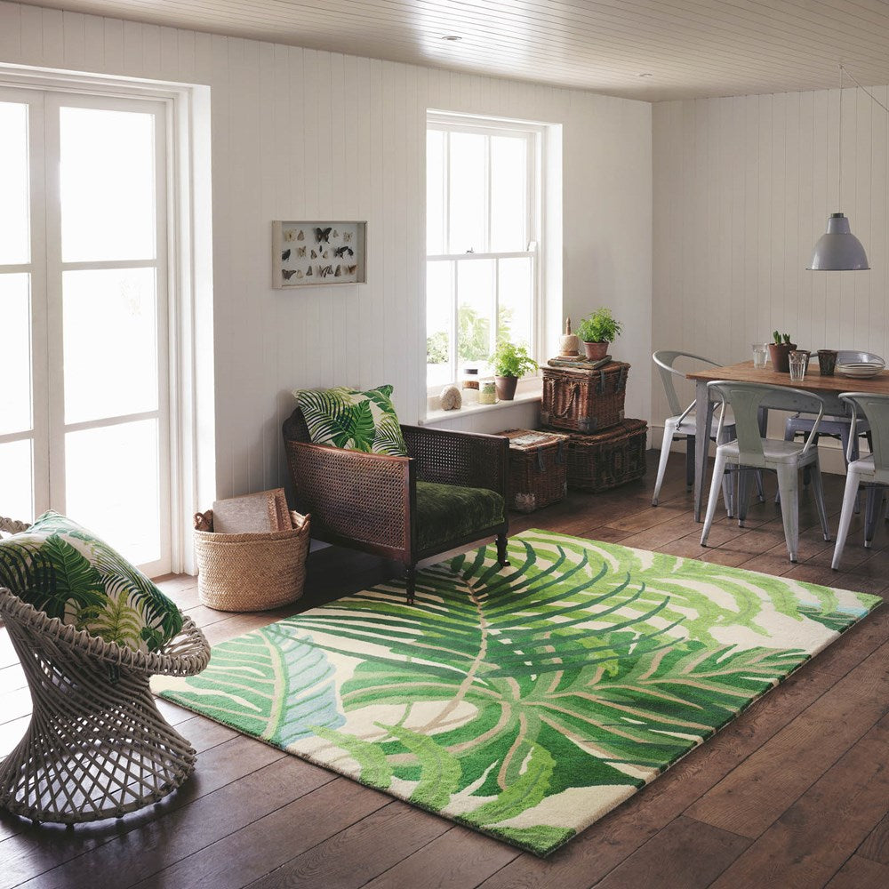 Sanderson Manila Botanical Wood Green Rug