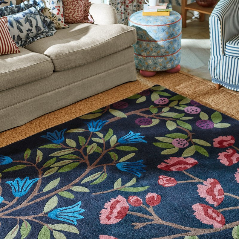 Sanderson Foraging Indigo Blue Rug