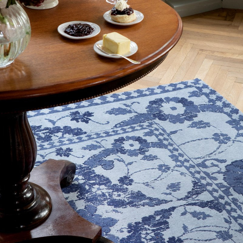 Laura Ashley Newborough Jacquard Dark Seaspray Blue Rug