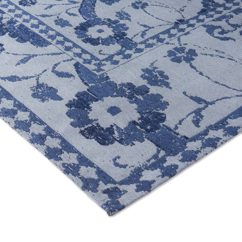 Laura Ashley Newborough Jacquard Dark Seaspray Blue Rug