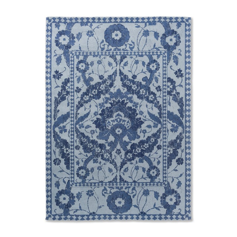 Laura Ashley Newborough Jacquard Dark Seaspray Blue Rug