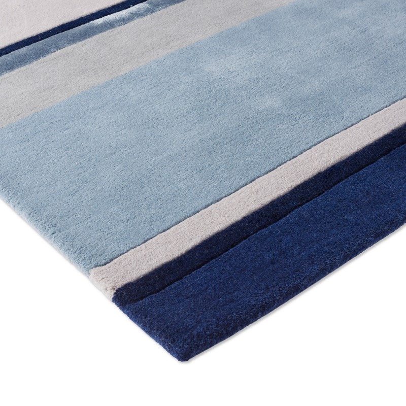 Laura Ashley Eaton Striped Seaspray Blue Rug