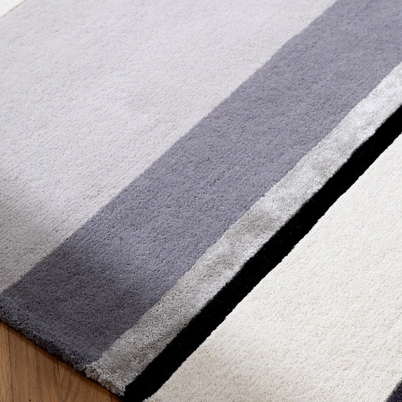 Laura Ashley Eaton Striped Charcoal Grey Rug