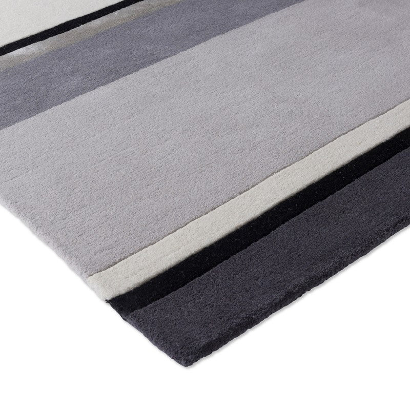 Laura Ashley Eaton Striped Charcoal Grey Rug