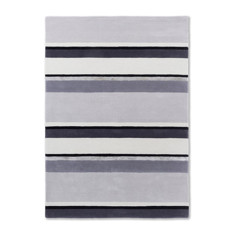 Laura Ashley Eaton Striped Charcoal Grey Rug