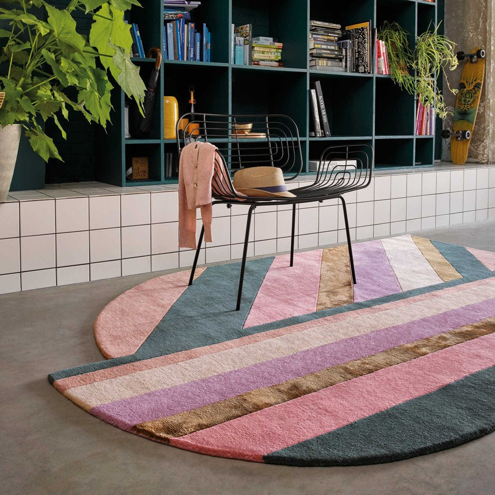 Ted Baker Jardin Geometric Stripe Pink Rug