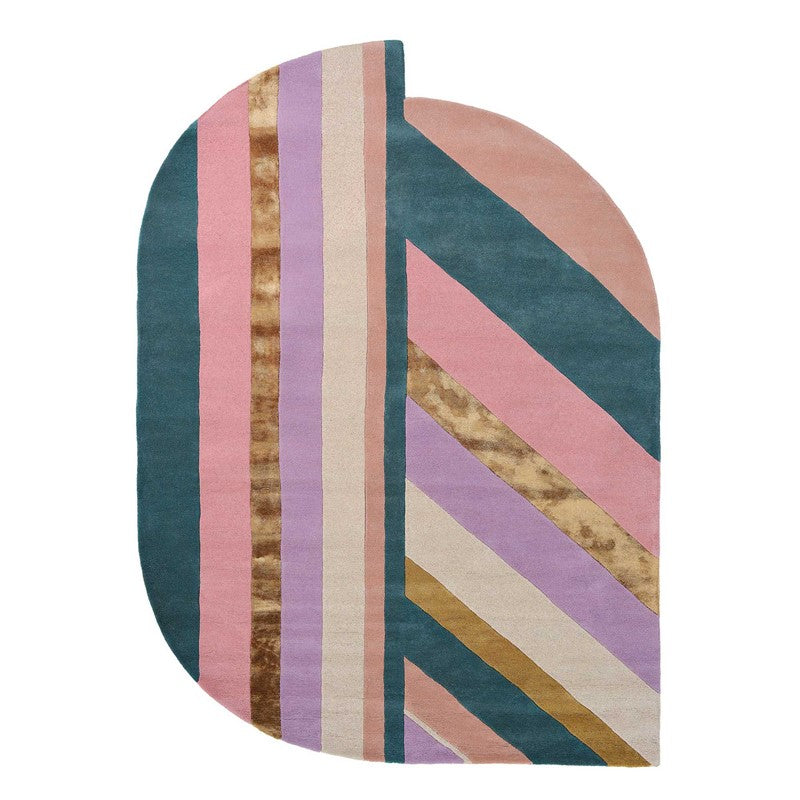 Ted Baker Jardin Geometric Stripe Pink Rug