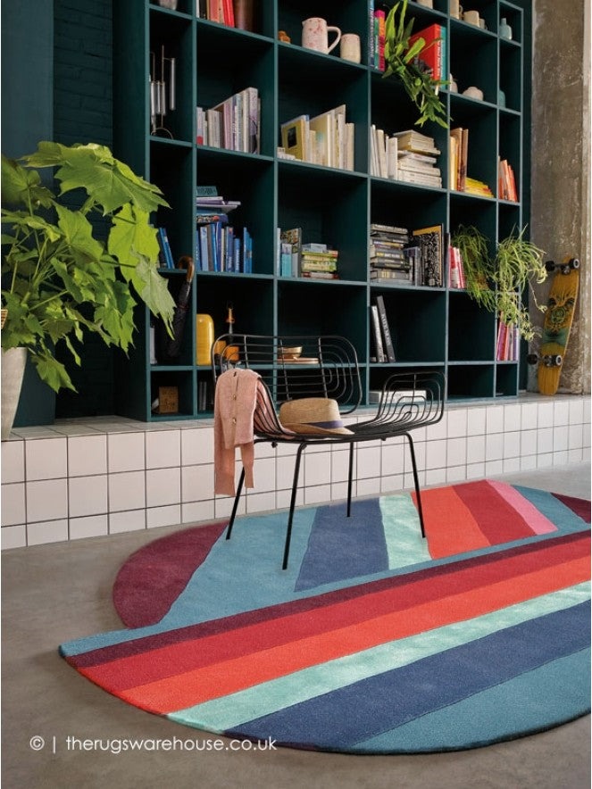 Ted Baker Jardin Geometric Stripe Blue Rug