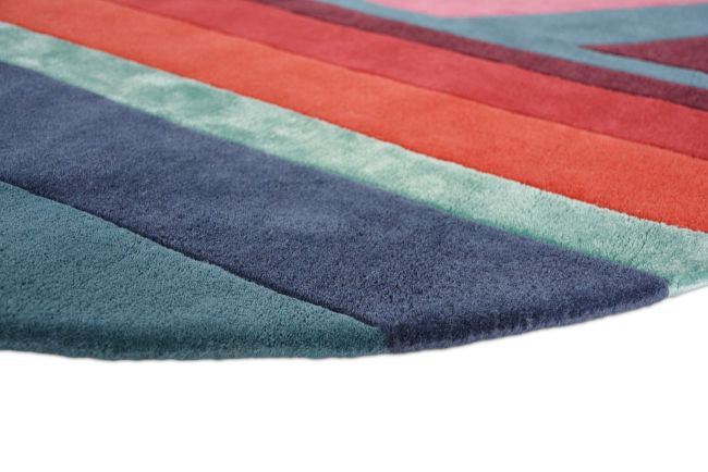 Ted Baker Jardin Geometric Stripe Blue Rug