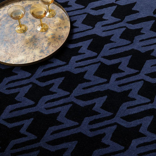 Ted Baker Houndstooth Dark Blue Rug