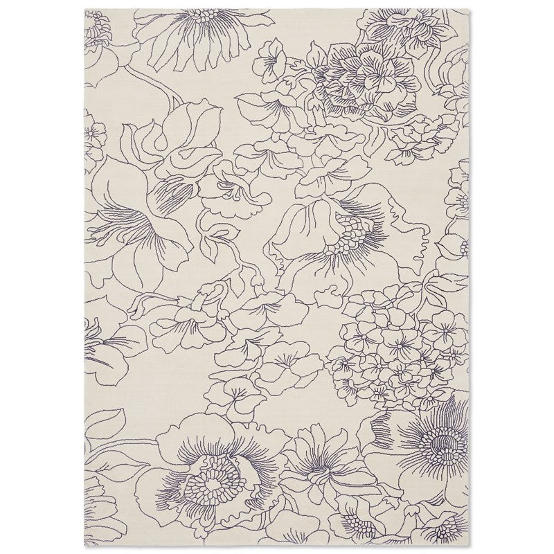 Ted Baker Linear Floral Blue Rug