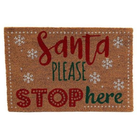 Santa Please Stop Here Doormat - 60cm x 40cm