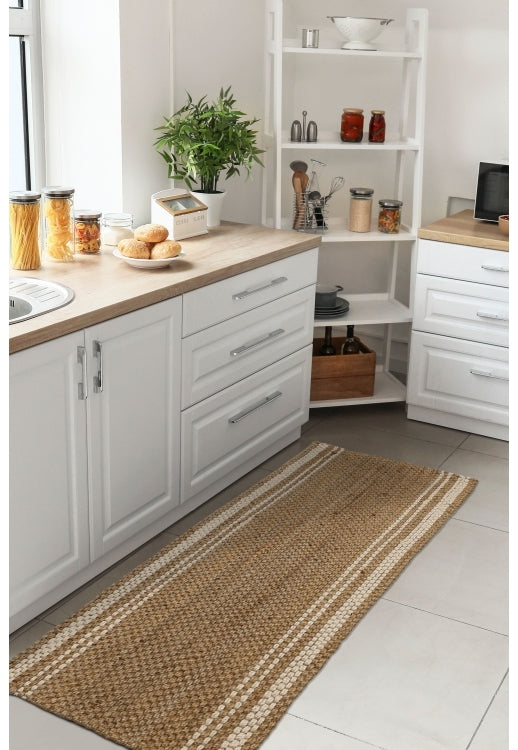 Jute Stripe Runner - 60cm x 180cm