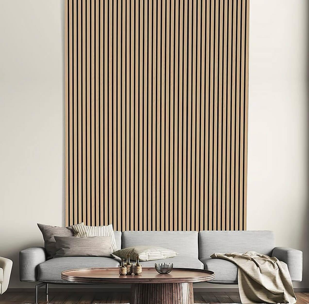 Natural Oak Acoustic Wall Panel - 60cm x 240cm