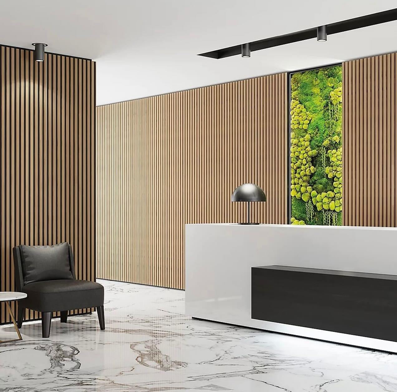 Natural Oak Acoustic Wall Panel - 60cm x 240cm