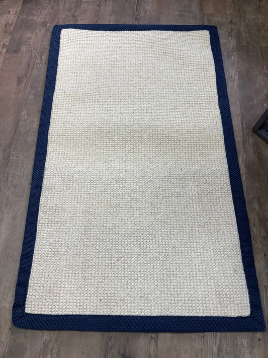 100% Wool Loop Taped (Navy) - 150cm x 90cm