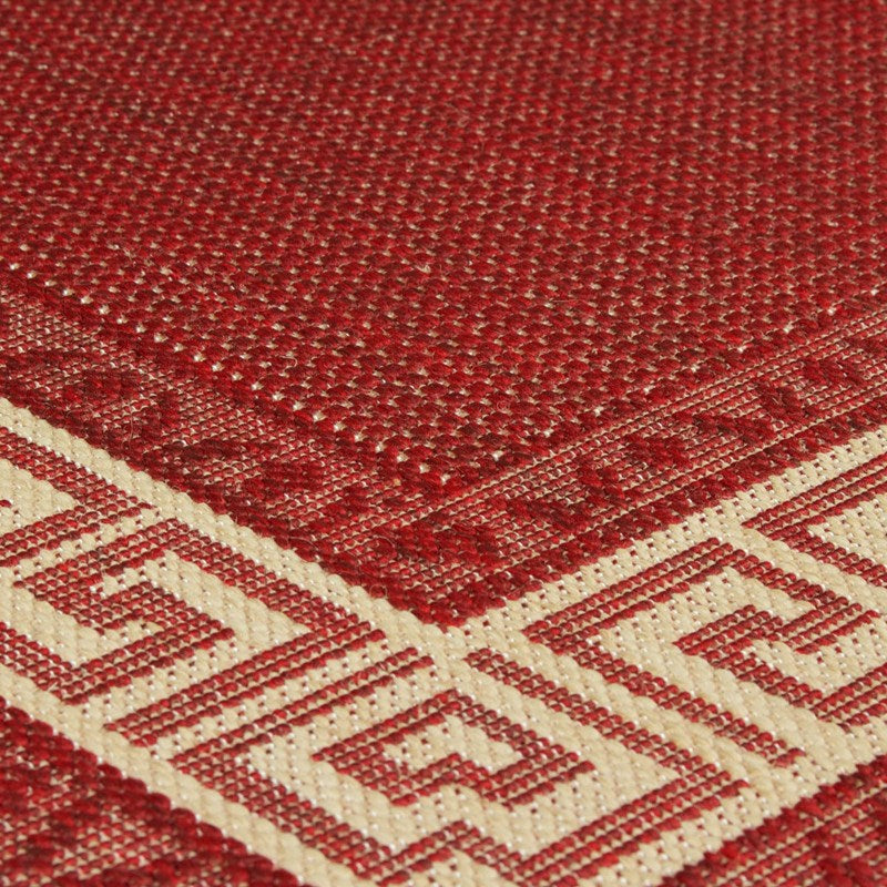 Greek Key Red Runner - 60cm x 1.8m