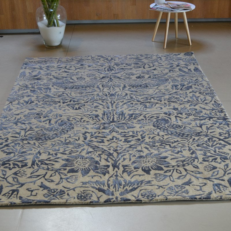 William Morris Pure Strawberry Thief Ink Rug