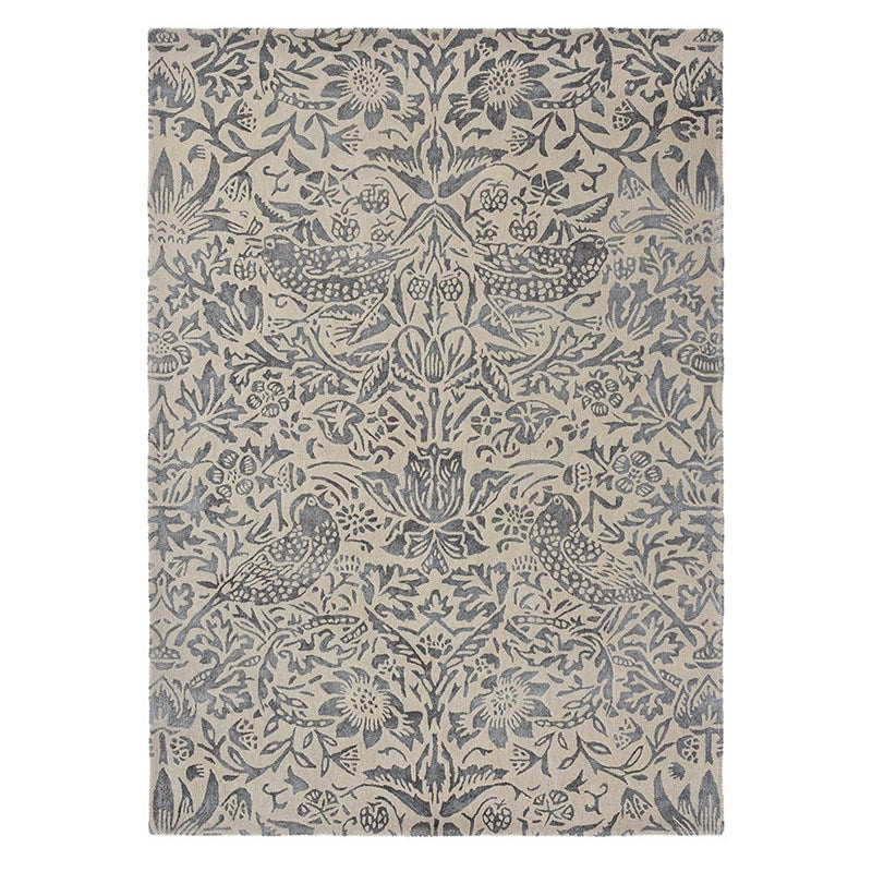 William Morris Pure Strawberry Thief Ink Rug