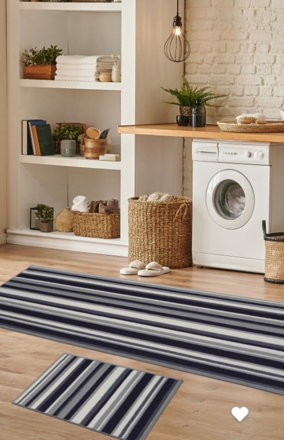 Deco Stripe Anthracite Runner and Mat -  057 x 150cm cm & 057 x 040 cm