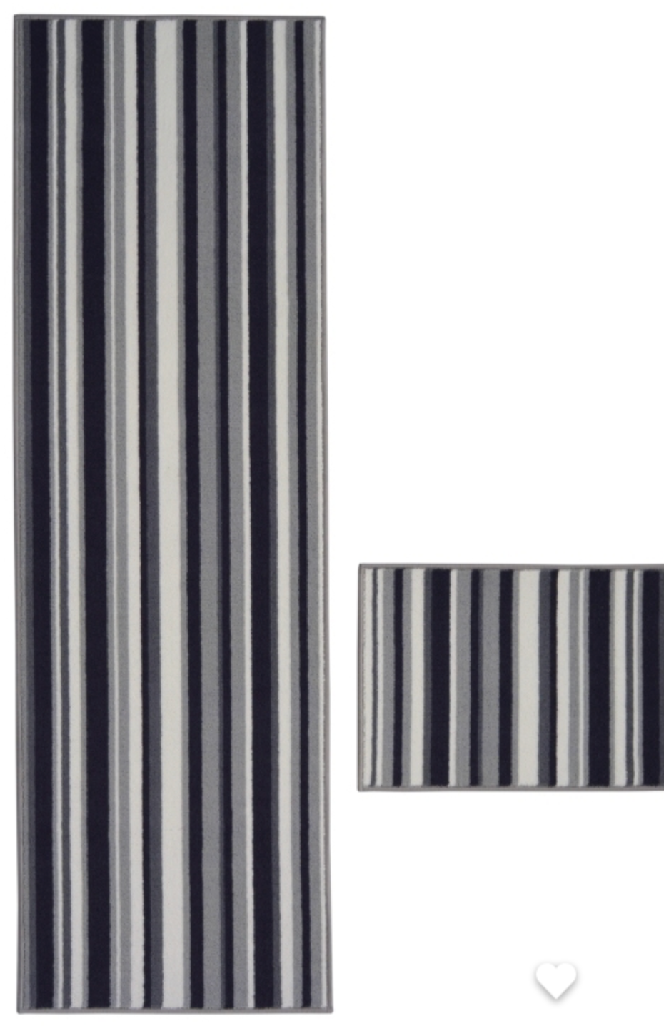 Deco Stripe Anthracite Runner and Mat -  057 x 150cm cm & 057 x 040 cm