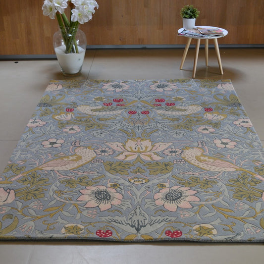 William Morris Strawberry Thief Slate Rug